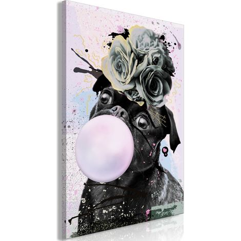 Tableau Pug With Bubble Gum (1 Part) Vertical - (1/4)