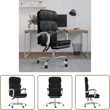 The Living Store Bürostuhl mit Liegefunktion Schwarz Kunstleder - Bürostuhl - Schreibtischstuhl - Ergonomischer Stuhl - Arbeitsplatzstuhl - Gamingstuhl (1/5)