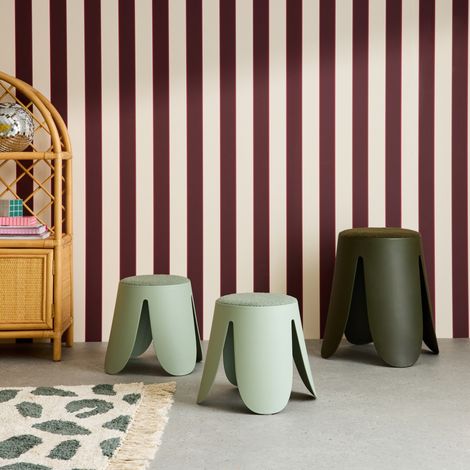 Lot de 2 tabourets empilables enfant polypropylène et bouclette texturée vert céladon - Niki Kids