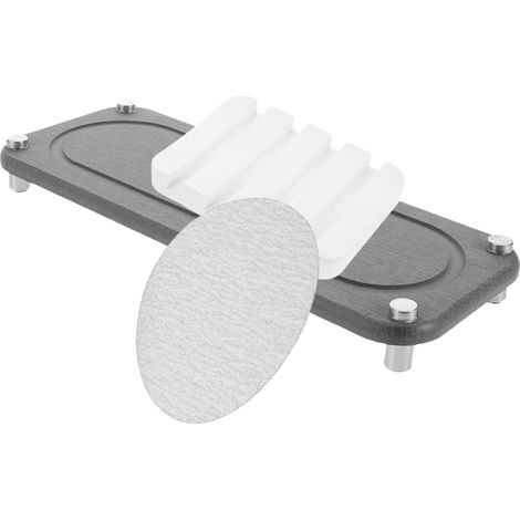 Plateau D’évier en Diatomite à Séchage Rapide, Tapis Absorbant L’Eau Cuisine et Salle de Bain, Porte-savonnette Intégré, Couleur Gris Foncé, Lot de 2 Set de Pièces, Organisateur'-'- (1/5)