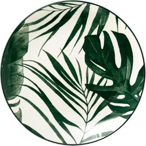 Lot de 6 Assiettes Creuses "Palme" 20cm Vert (1/2)