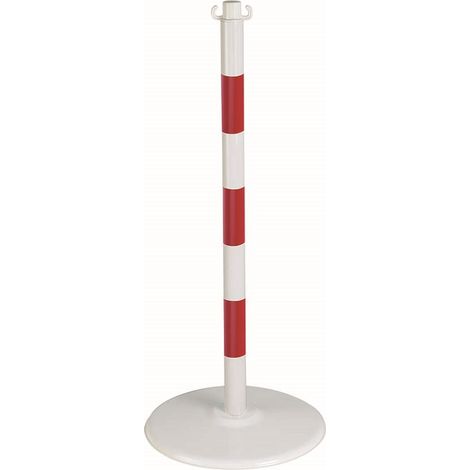 Poteau acier sur socle à poser rouge/blanc - NOVAP - 2246507