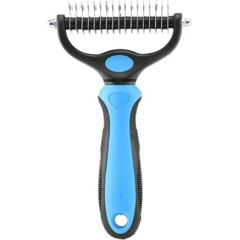 Peigne Déméloir Chien Professionnel et Brosse Chien Poil Long, Râteau de Toilettage pour Chien et Chat enlever le Sous-poil des. (1/2)