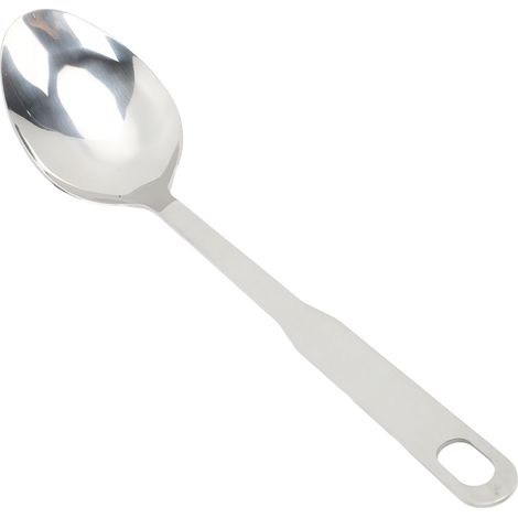 Cuillère de service inoxydable, avec trou de suspension, passe au lave-vaisselle, facile à nettoyer, ustensile de cuisine durable pour hôtel, manche en acier. (1/5)