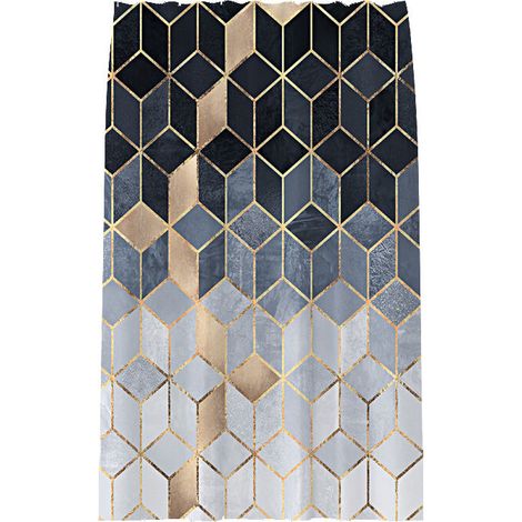 Anti-Schimmel-Duschvorhang, 180 x 180 cm, aus Polyestergewebe. Original wasserdichter und maschinenwaschbarer Duschvorhang. Inklusive 12 Duschvorhanghaken. (1/4)