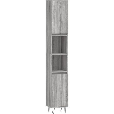 Maison Exclusive - Badschrank Grau Sonoma 30x30x190 cm Holzwerkst