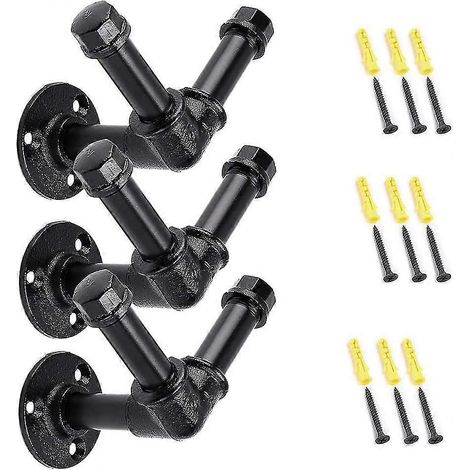 3-Pack Heavy Duty Industrial Tube Clothes Hooks, Wall Mount (1/5)