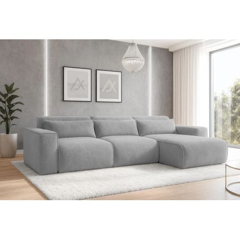 AX LIVING Wohnlandschaft mit Schlaffunktion Ruyam Dunkelgrau Sofa 310 cm R