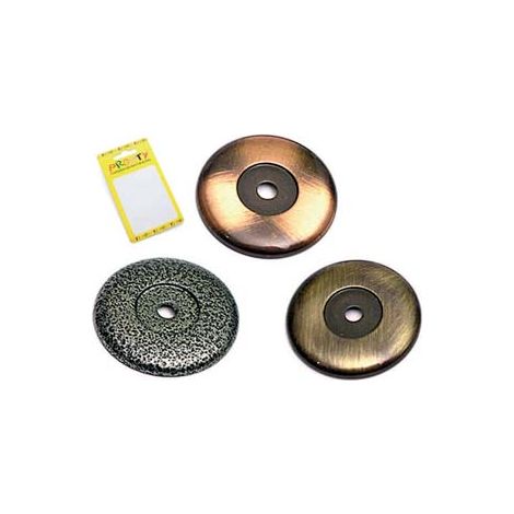 BASETTA GRANDE ANTICATA- - ø mm.36 ottone spazzolato conf. bl.2 pz. - 1 blister