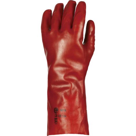 Gants de manutention EUROSTRONG 3620 PVC rouge 36cm taille 9 - COVERGUARD - 3619 (1/2)