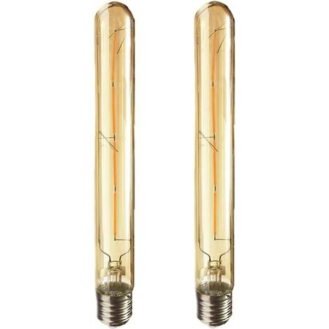 E27 Ampoules à Incandescence LED Lampe Filament Décorative T30 AC 220-240V Blanc Chaud 2700K pour Eclairage, Verre ambré (1/5)