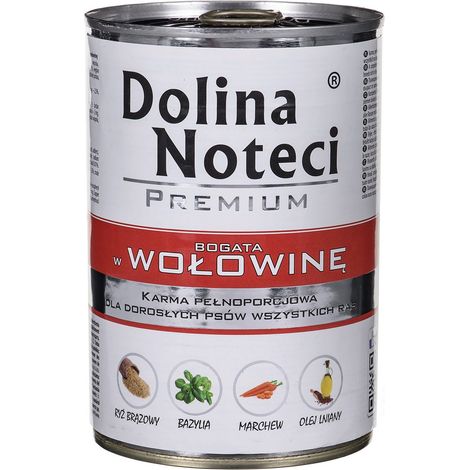 Nourriture humide pour chien Dolina Noteci Premium au bœuf, boîte de 400 g (1/2)