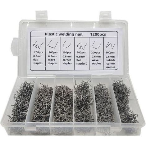 Clous de Soudage en Plastique Thermofusibles, Clous de Rparation en Plastique pour Pare-chocs de Voiture avec Bote Adquate pour Agrafes Chaudes Autres pièce de rechange pour voiture (1/4)