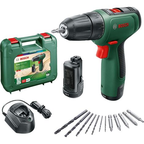 Bosch taladro percutor a batería EasyImpact 1200 con set de 19 brocas (2 baterías, sistema de 12 V, Ø de taladro en madera 20 mm) (1/10)