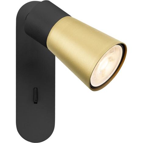 Applique et plafonnier PURI 2.0 Cone interrupteur carré 6W GU10 noir/or - SLV - 1008301
