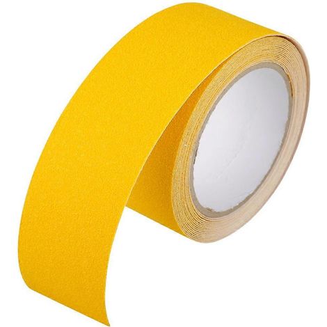 cm x 5 m Selbstklebendes PVC-Antirutschband, verschleißfest, für Sicherheitsbodenbeläge (Gelb)