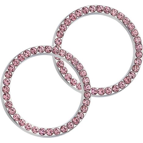Car Start Button Ring 2 Pieces Imitation Gems Interior
