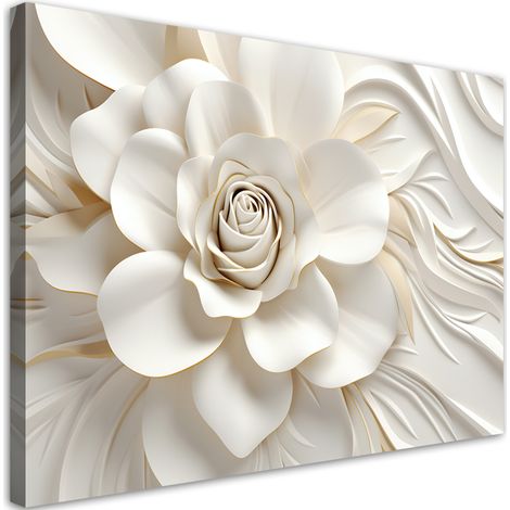 Tableau sur toile Fleur blanche 3D 60x40 (1/5)