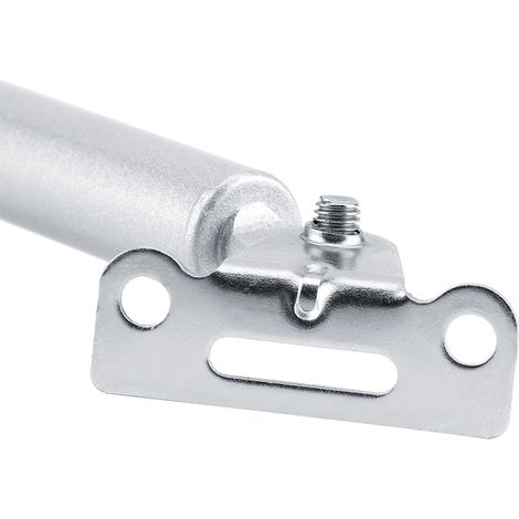 Suspension pneumatique pour portes de meubles, système de levage hydraulique, support à gaz 100N, couleur argent, dimensions 27.8 x 5.4 x 2 cm, avec 6 vis. (1/5)