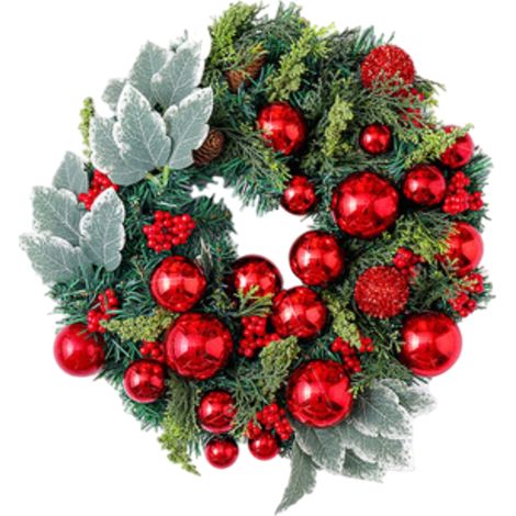Couronne de Noël en rotin synthétique, décoration de porte, guirlande en rotin pour fêtes de Noël et jardins