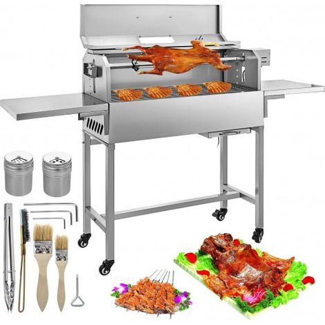 Grill traditionnel électrique Gourmet Barbecue au charbon de bois, 25 W, 2172 cm Carré, Acier Inox, Plein Air pour Camping Parc (1/5)