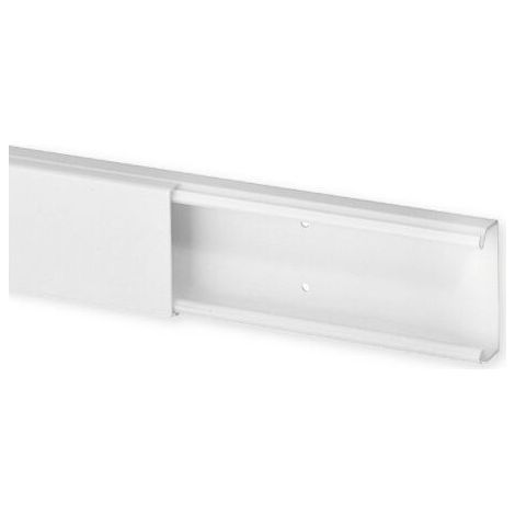Iboco – Goulotte de distribution TA-E non-cloisonnable 2000 mm – 40 x 17 mm – blanc pur – Socle perforé pour fixation – Normes IK07, IP40