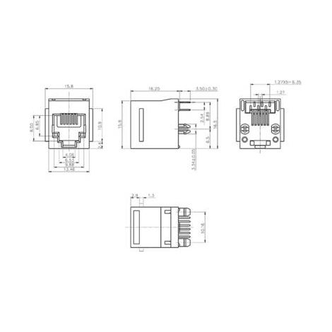 Connecteur RJ12 encitech RJJU-66-1401-E1V-088 3251-0024-05 RJ12 embase femelle, verticale noir 1 pc( (1/2)