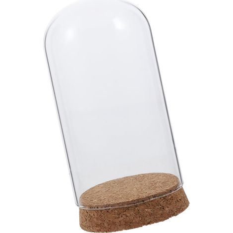Couvercle en Verre Transparent Design Exquis et Protection avec Bouchon en Liège pour Fleurs Séchées Préservées, Décoration de Table Intérieure (1/5)