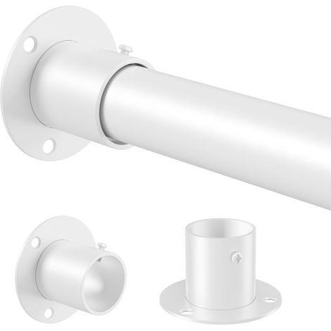Tringle de penderie robuste, Barre de suspension en acier inoxydable avec kit de fixation murale, Blanc, 50-70cm (1/5)