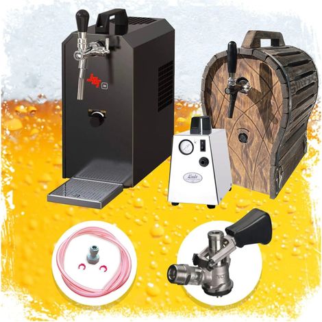Set completo: Dispensadores de cerveza JET 30  Enfriador seco de 1 línea, 35 litros/h con barril de madera, KEG: Type G (1/5)