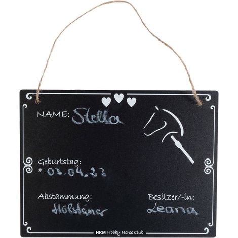 Taglia unica, nero: Lavagnetta da box e scuderia per cavallini giocattolo Hobby Horsing (1/2)