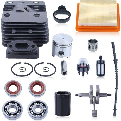 Kit de ligne de filtre à air/carburant, cylindre, piston, vilebrequin 35 mm Compatible avec Stihl FS120 FS200 FS200R FS250 FS250R Remplacement pièces 4134 020 1213, 4134 030 0400 (1/5)