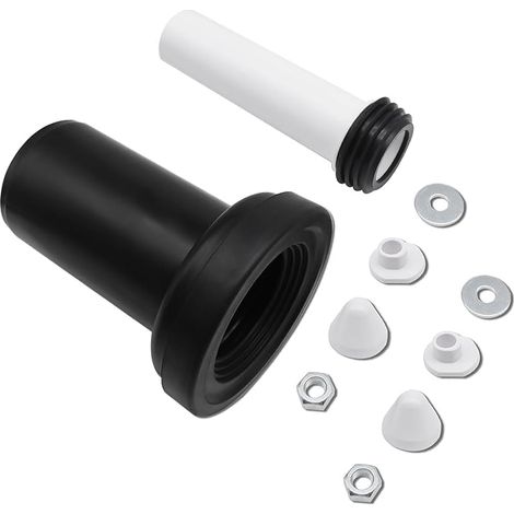 Kit de raccordement pour cuvette suspendue, compatible avec Geberit (152.426.46.1), comprenant un tuyau d'évacuation et un tuyau de remplissage, avec joints. (1/5)
