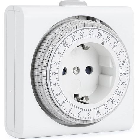 Minuteur Mécanique de Prise, Horloge Analogique pour Intérieur avec 96 Segments, Intervalle de Commutation de 15 min, Cycle Quotidien ON/OFF, pour Décoration de Noël, Sécurité pour Enfants (1/5)