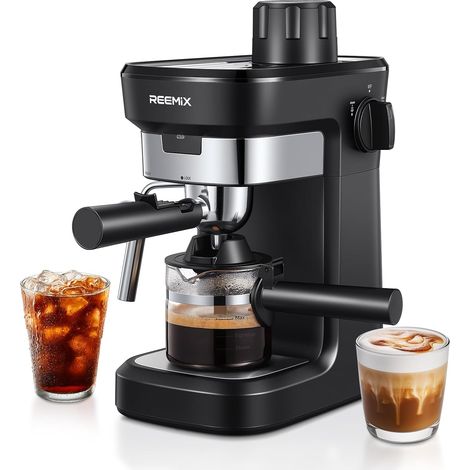 Machine à expresso 5 Bars, Machine à café, Soulagement automatique de la pression, Machine à café compacte pour la maison, Noir (1/5)