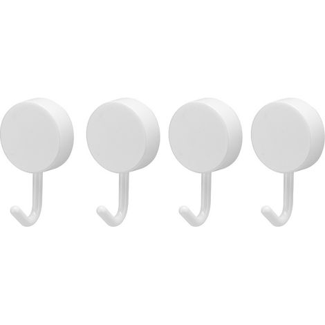 Ganchos autoadhesivos NIKO, 4 piezas, plástico blanco, para paños de cocina, toallas de mano (1/4)