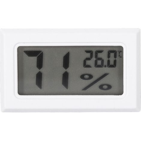 Digital LCD Hygrometer Indoor Thermometer Humidity Monitor for Home, Office, Greenhouse (White)