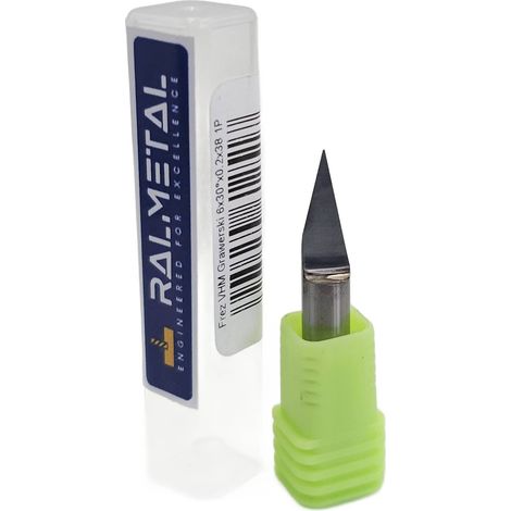 Fresa per incisione in metallo duro integrale 6 x 30° x 38 x 0,2 mm 1P (1/5)