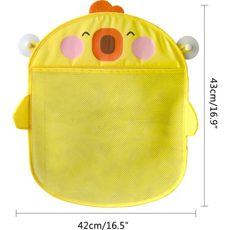 Sac de rangement suspendu en filet pour jouets de bain, à séchage rapide. (1/5)