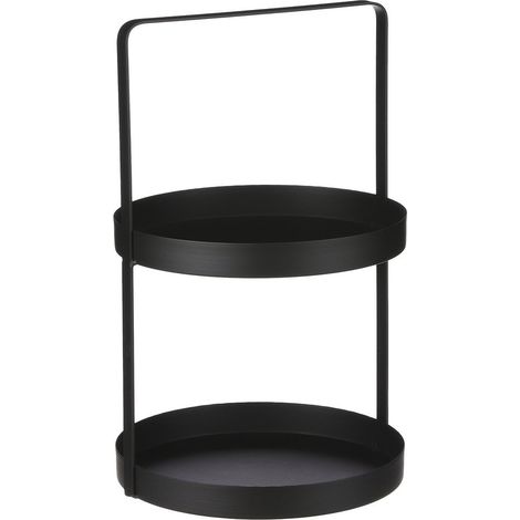 Étagère de Présentation 2 Niveaux Serviteur Muet Noir pour Fruits et Gâteaux H41 x Ø25 cm - PANGIVO (1/5)