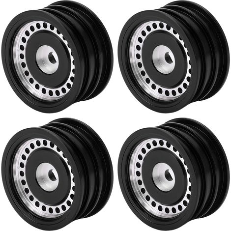 4 Roues en Alliage 24 Trous pour Modèles RC 1/24, Axial SCX24 AXI90081 AXI00001, Noir - Set Complet (1/5)