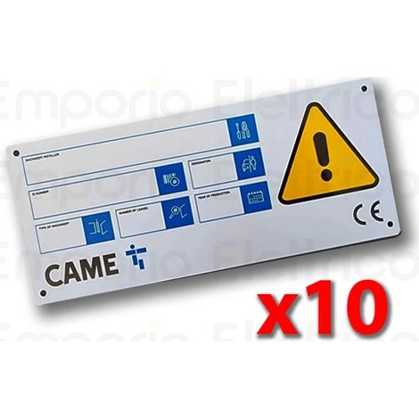 came pièce détachée panneau de signalisation «came» (lot de 10 pièces) cartello targa 10 (1/3)