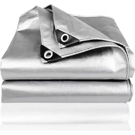 Bâche de protection indéchirable 3m x 4m – Polyéthylène imperméable – Résistante aux intempéries – Œillets en aluminium tous les 1m (1/5)
