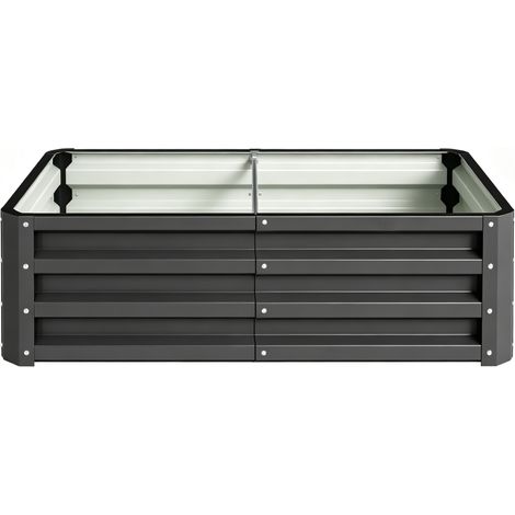 Cajón de cultivo de acero galvanizado gris 120 x 60 x 30,5 cm (1/5)