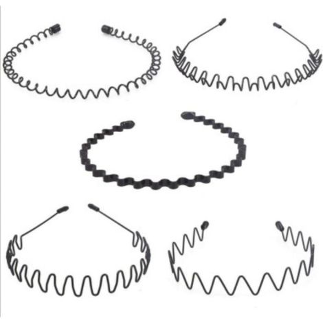 Lot de 6 Serre-tête,Métal noir,Ajustable,Fer robuste,Antidérapant,Unisexe,Sport et travail (1/5)