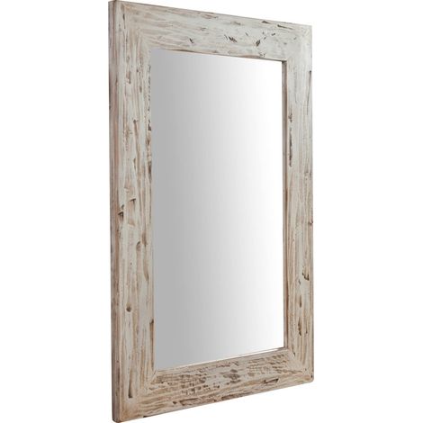 Biscottini Miroir Mural 92x4x62 cm Miroir de Salle de Bain avec Cadre Couleur crème Miroir Shabby Miroirs décoratifs pour la Maison Miroir Mural (1/5)