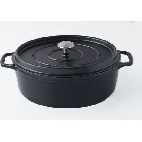Daubière en fonte émaillée 31cm noir mat - Invicta - PUV403311 (1/2)