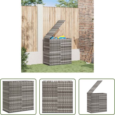 Rangement extérieur - Boîte à coussins de jardin Résine tressée 100x49x103,5 cm Gris (1/5)