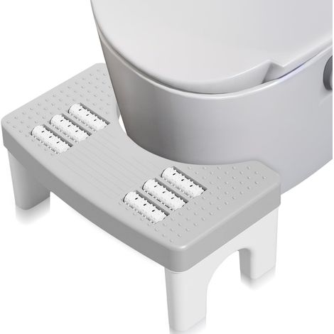 CCYKXATabouret Toilette,Tabouret WC Massant,Tmarche Pied Toilette Antidérapant-pour Adultes pour Soulager la Constipation,Convient Aux Enfants et Aux(Blanc) (1/5)