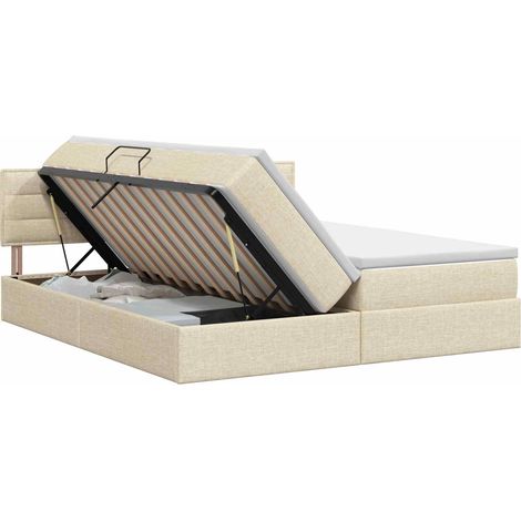 Letto con Contenitore con testiera 2 pz Crema Pelle Sintetica vidaXL (1/5)